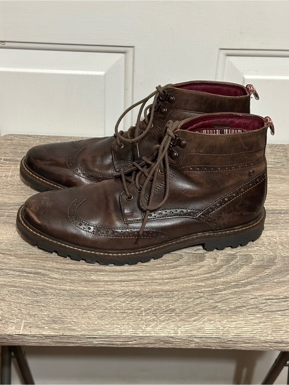 Base London Washed Brown Bower Boots Size US9 Euro 42 Dress Business Casual